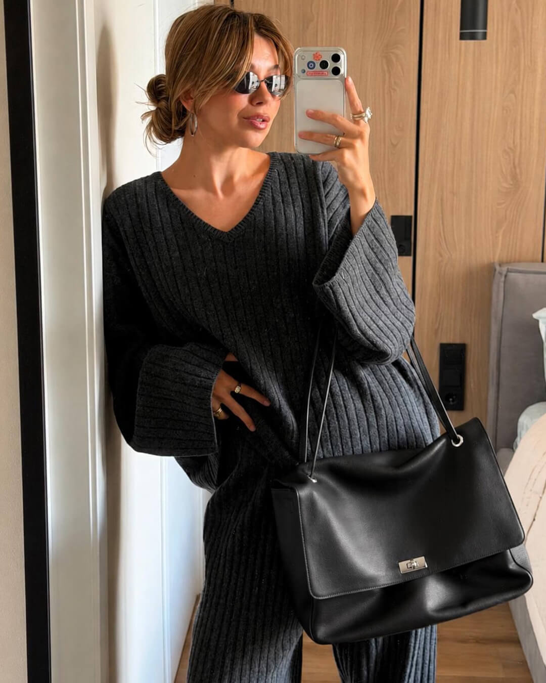 Bolso bandolera de cuero Ava Maxi Flap