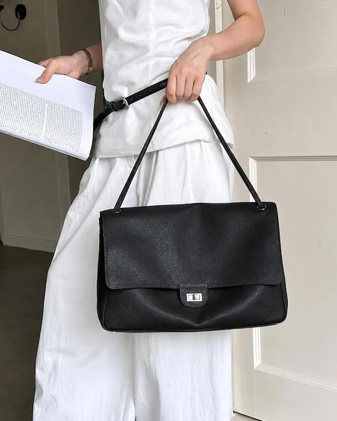 Bolso bandolera de cuero Ava Maxi Flap