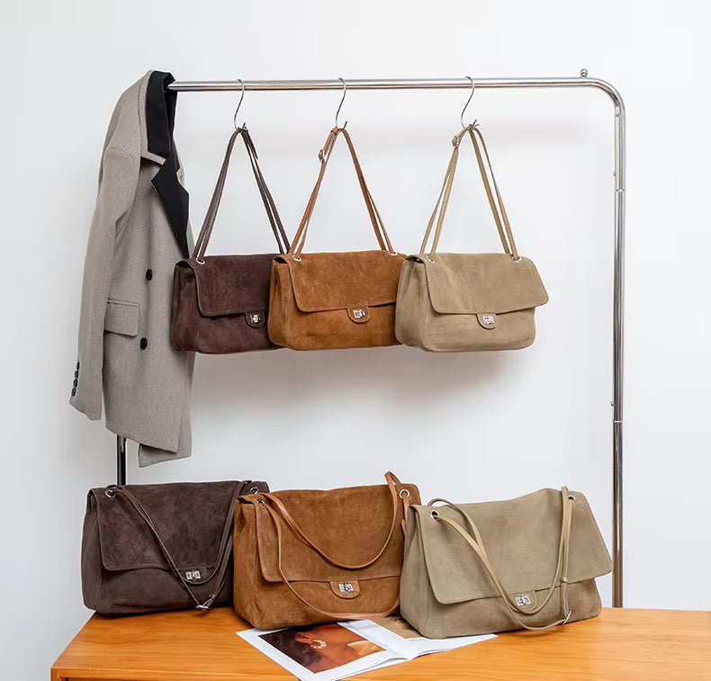Bolso Tote Retro de Piel de Vaca Lena Frosted