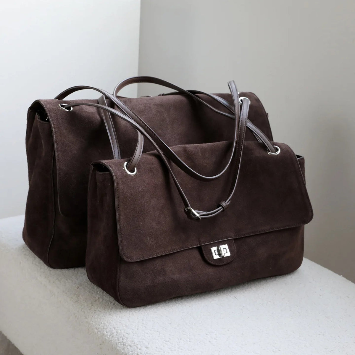 Bolso Tote Retro de Piel de Vaca Lena Frosted