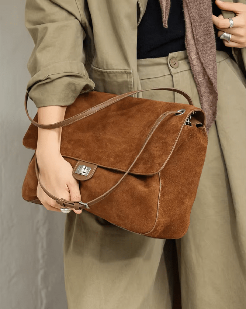 Bolso Tote Retro de Piel de Vaca Lena Frosted