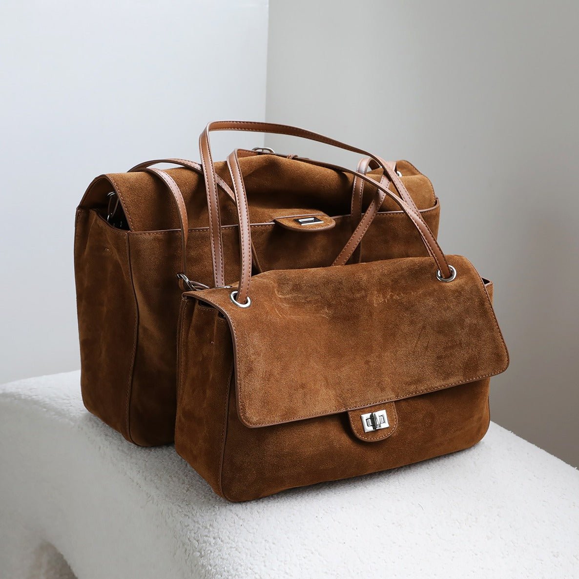 Bolso Tote Retro de Piel de Vaca Lena Frosted