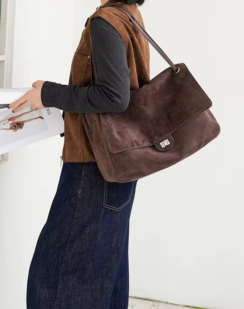 Bolso Tote Retro de Piel de Vaca Lena Frosted