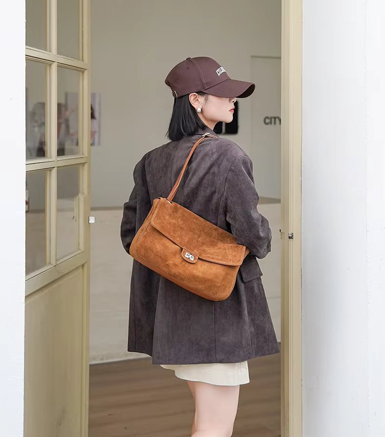 Bolso Tote Retro de Piel de Vaca Lena Frosted