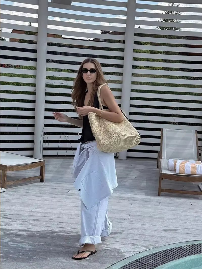 Vivienne Handwoven Rattan Tote