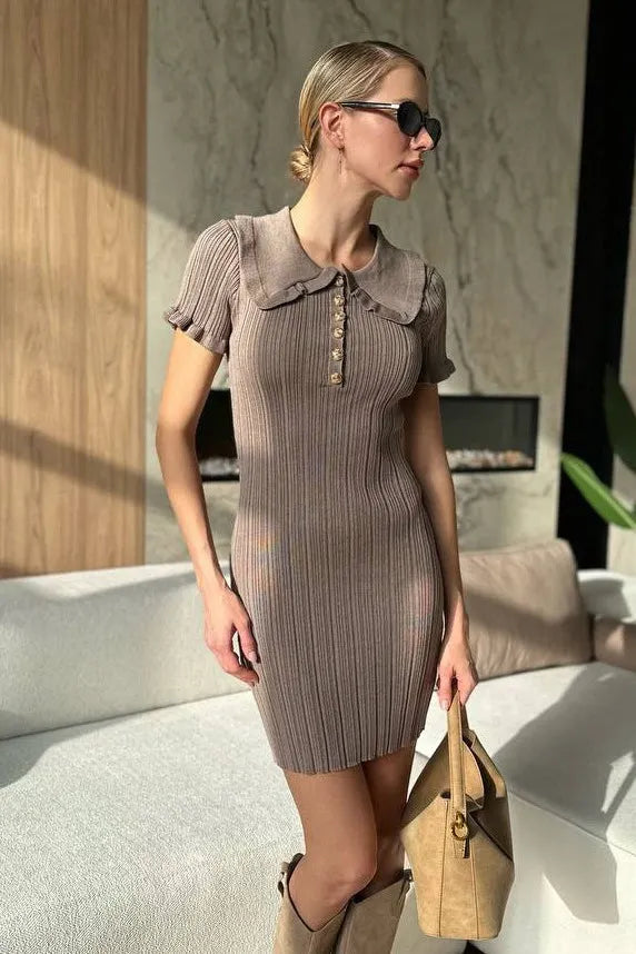 Vestido suéter Beatrice de punto con trenzas