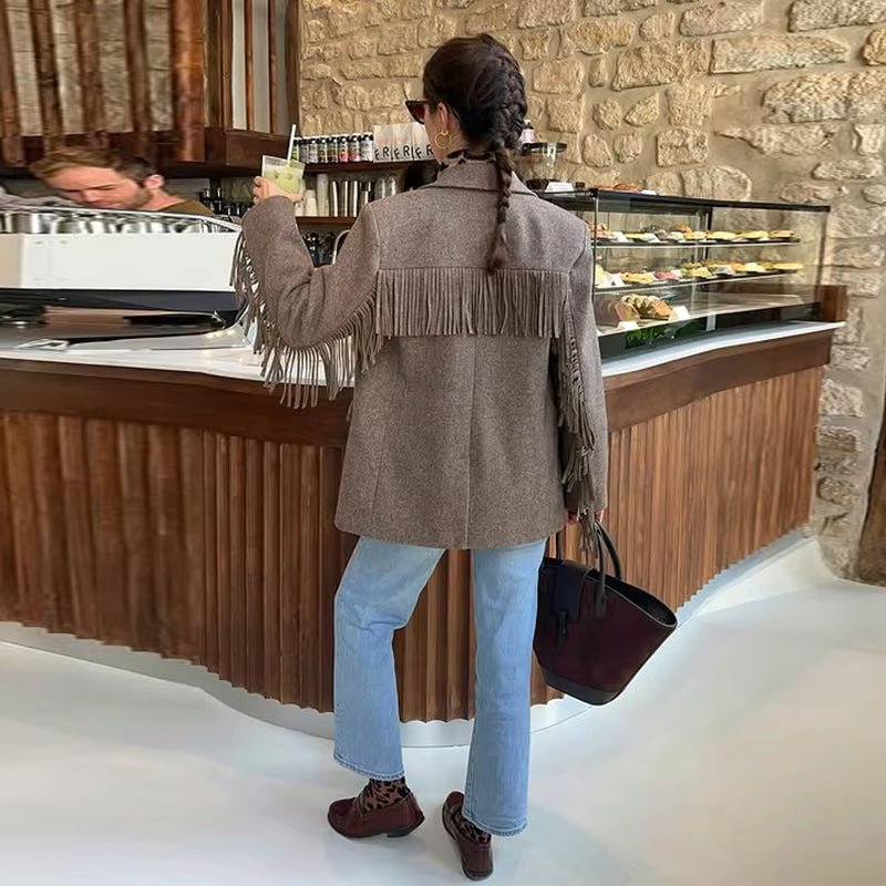 Blazer Alicia con flecos a medida