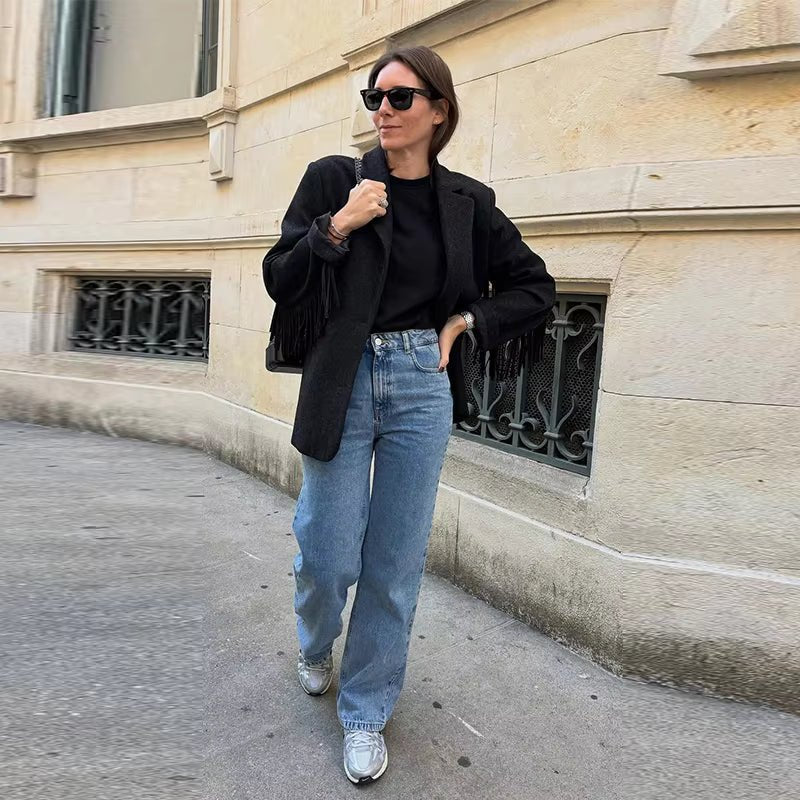 Blazer Alicia con flecos a medida