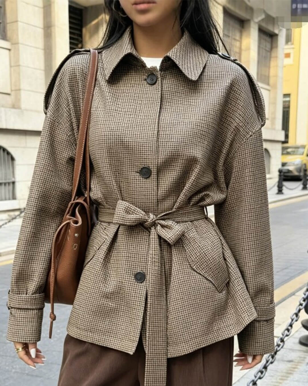 Blazer Ellen de cuadros pata de gallo