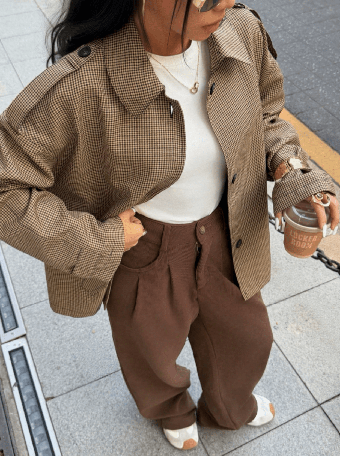 Blazer Ellen de cuadros pata de gallo