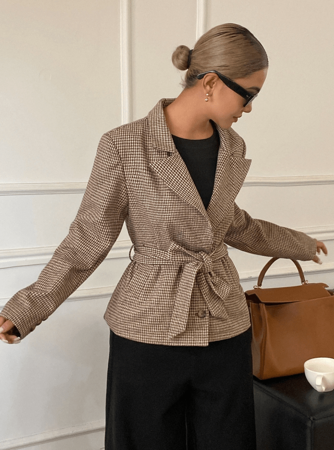 Blazer Ellen de cuadros pata de gallo