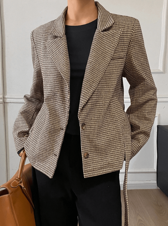 Blazer Ellen de cuadros pata de gallo
