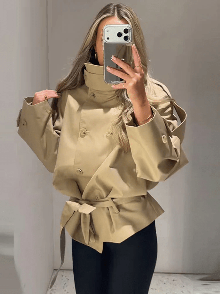 Gabardina utilitaria Maria de cuello alto