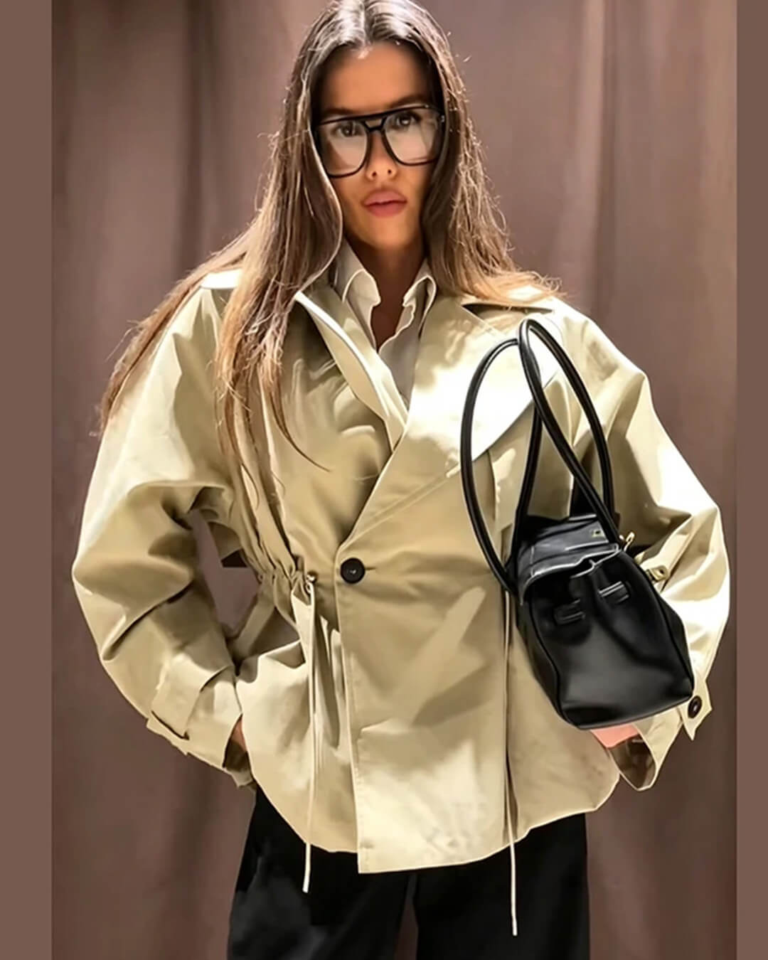 Ellen Lapel Collar Trench Coat