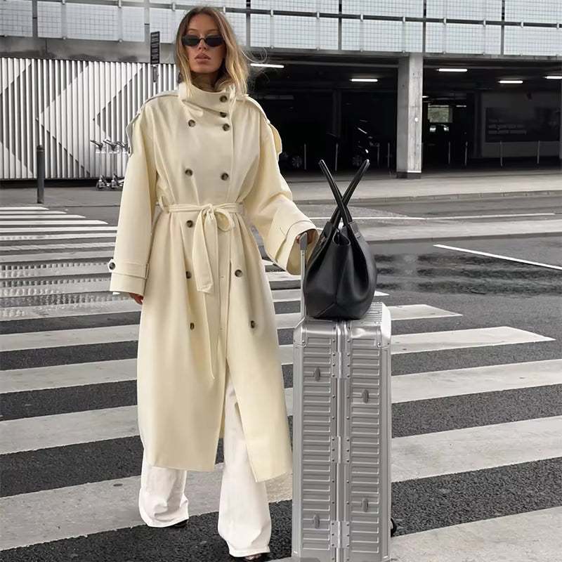 Gabardina larga Lucy con cinturón