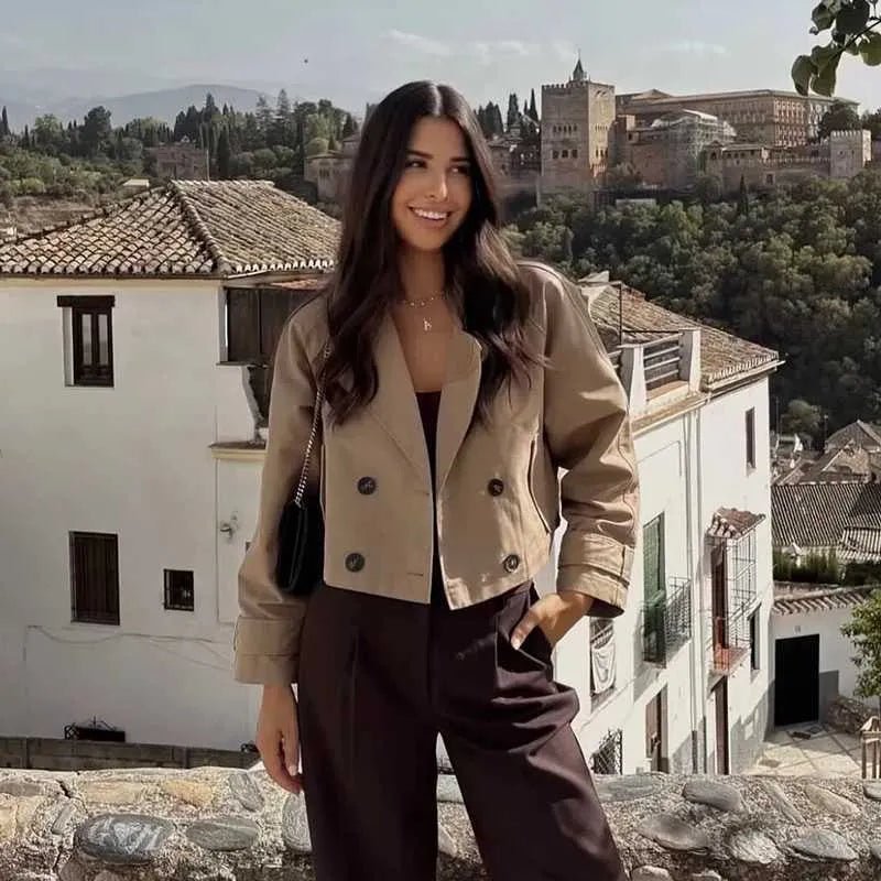 Gabardina Carla corta cruzada