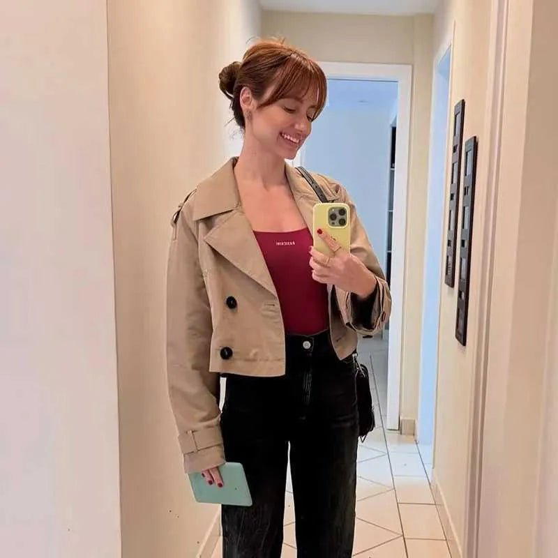 Gabardina Carla corta cruzada
