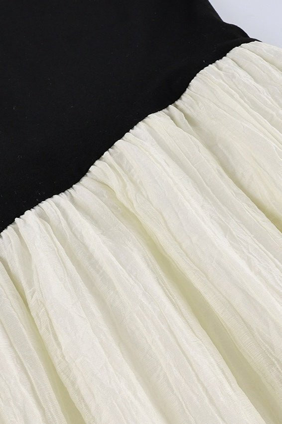 Vestido maxi irregular Tessa Contrast