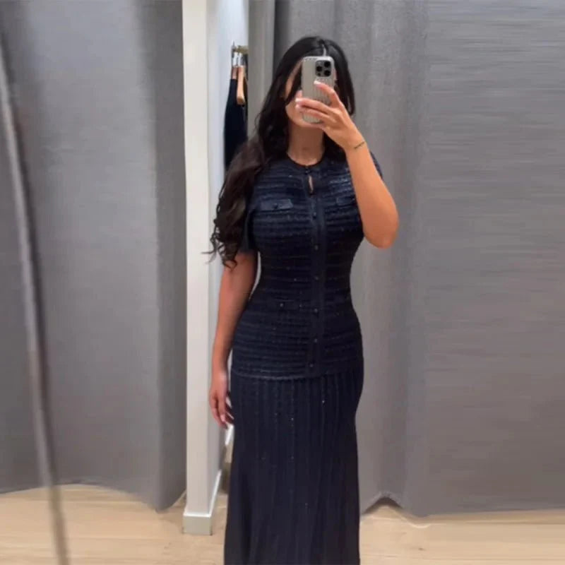Vestido maxi de punto con lentejuelas Sadie