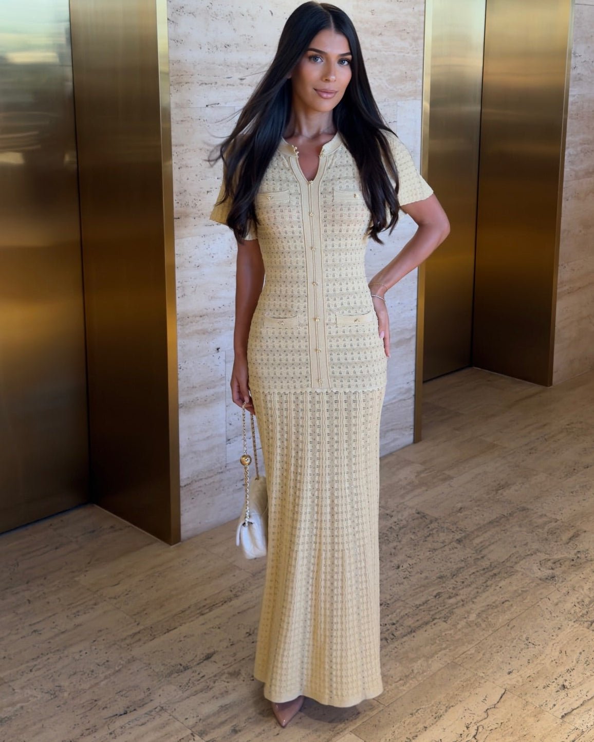 Vestido maxi de punto con lentejuelas Sadie