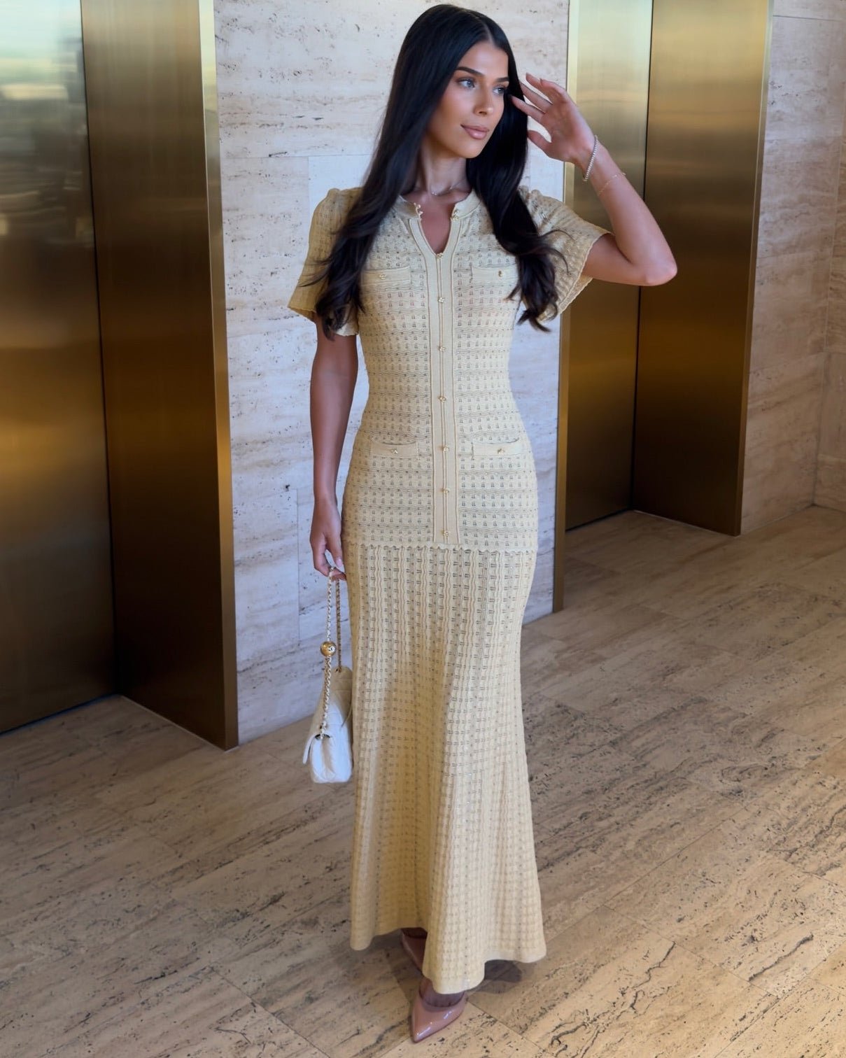 Vestido maxi de punto con lentejuelas Sadie