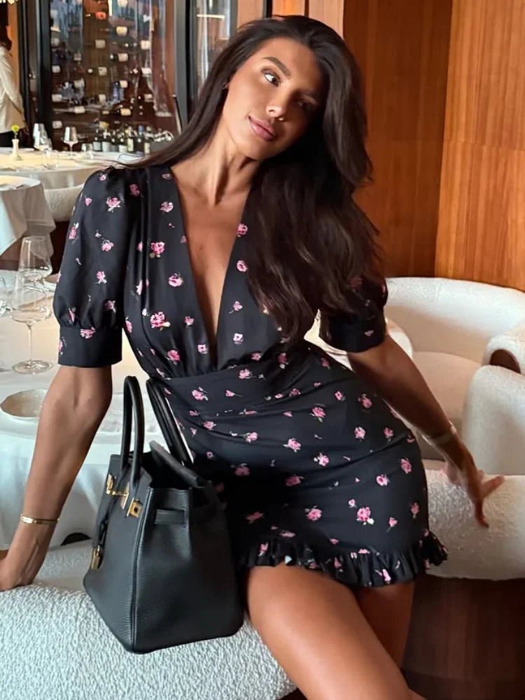 Vestido corto Natasha con estampado floral