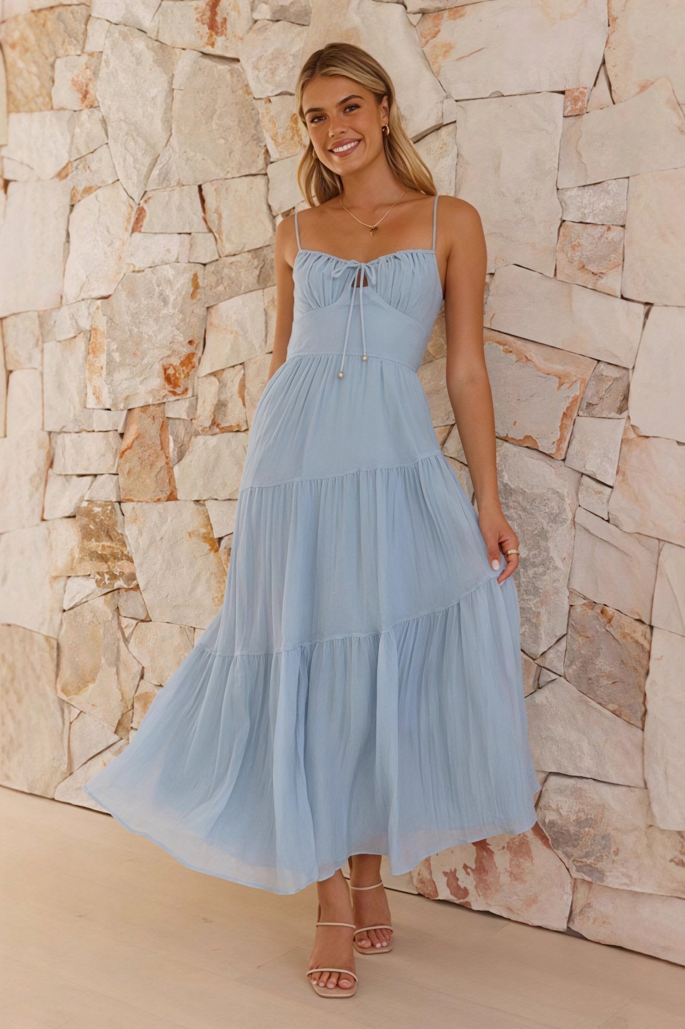 Vestido maxi Lara con espalada abierta