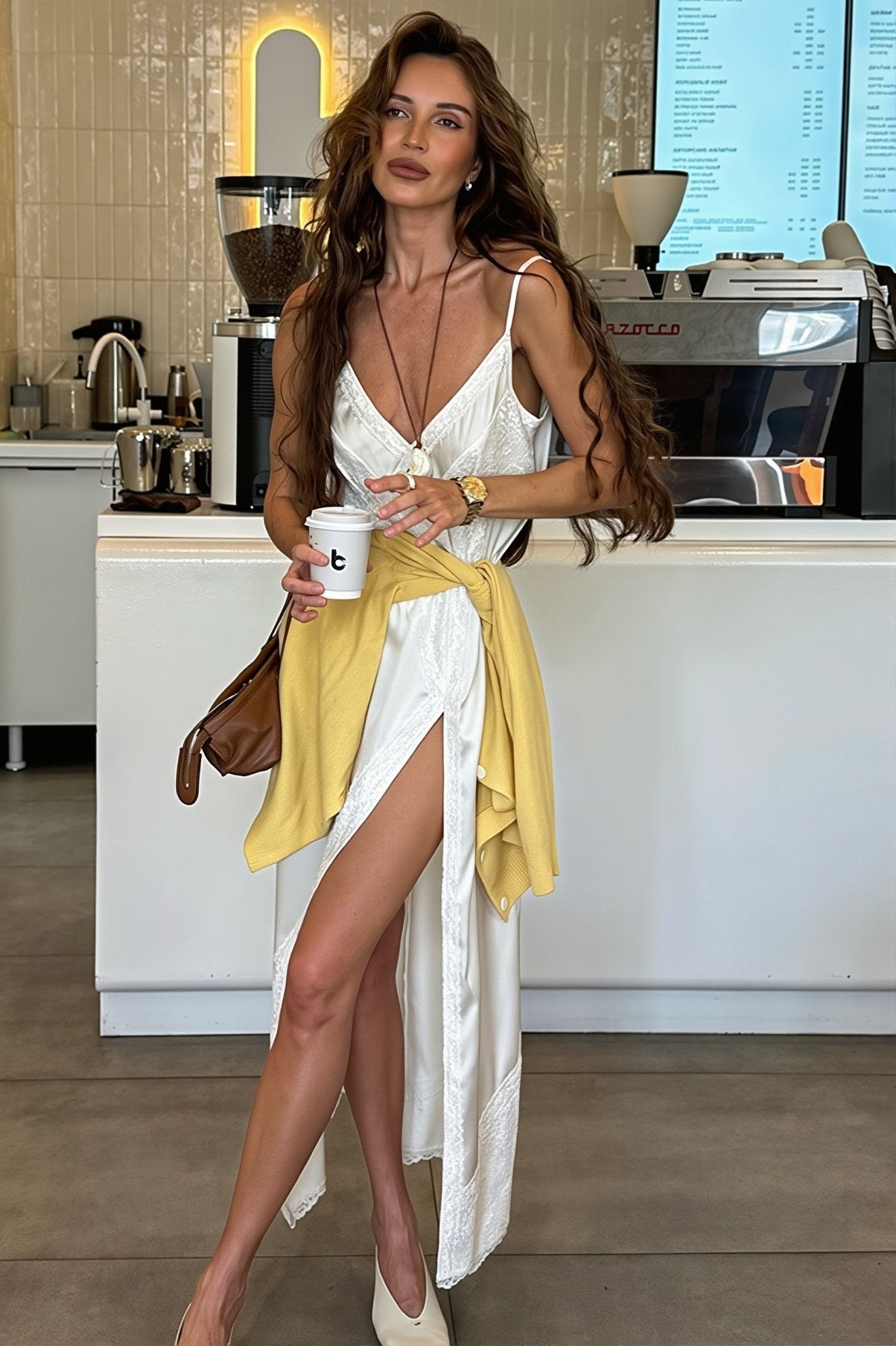 Annie Asymmetrical Lace Silk Midi Dress