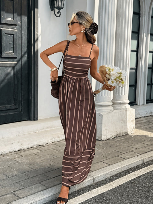 Vestido lencero de lino a rayas Eleanor