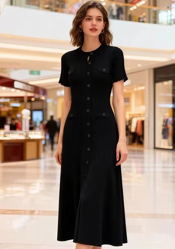Vestido midi de punto Margot con botones delanteros