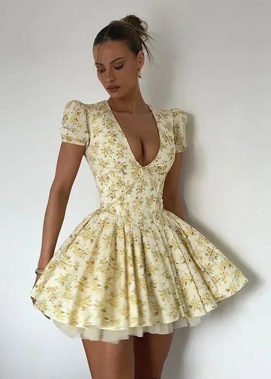 Vestido corto Lory con escote en V