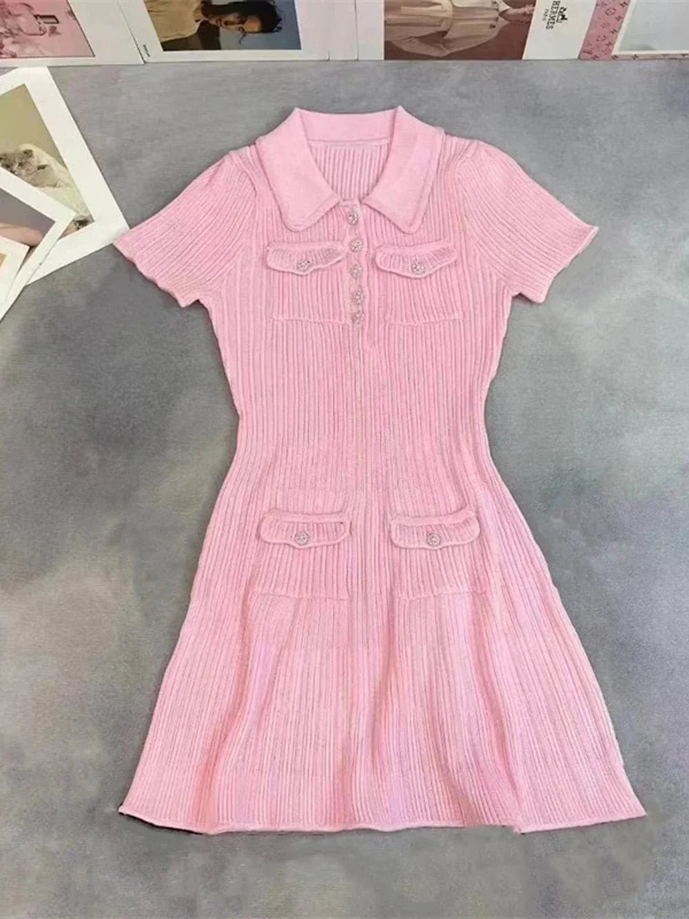 Vestido mini Emelia de punto con lentejuelas