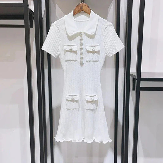 Vestido mini Emelia de punto con lentejuelas