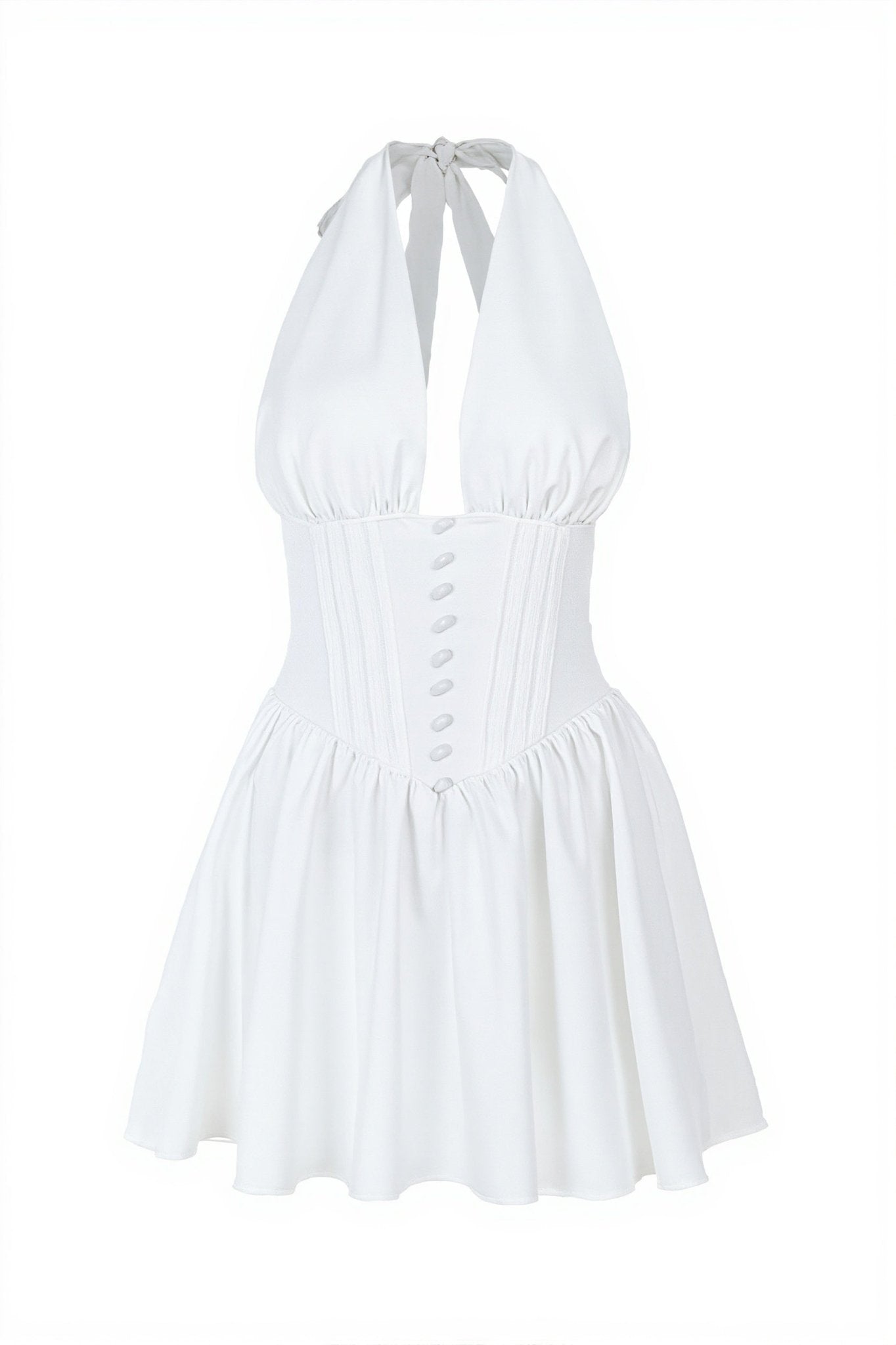 Vestido mini ajustado con escote halter Laura