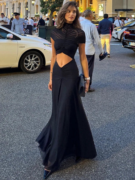 Vestido maxi ajustado con fruncido Natasha