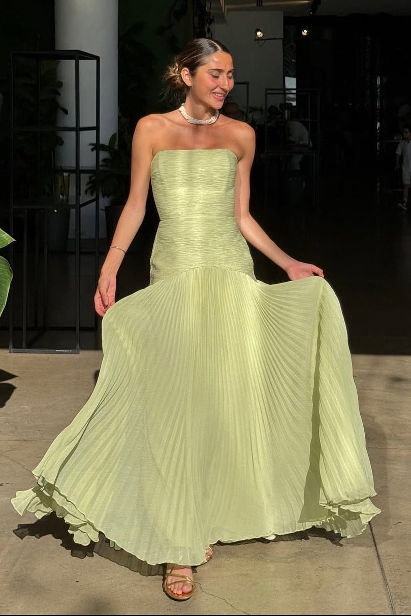 Vestido maxi strapless Barbra