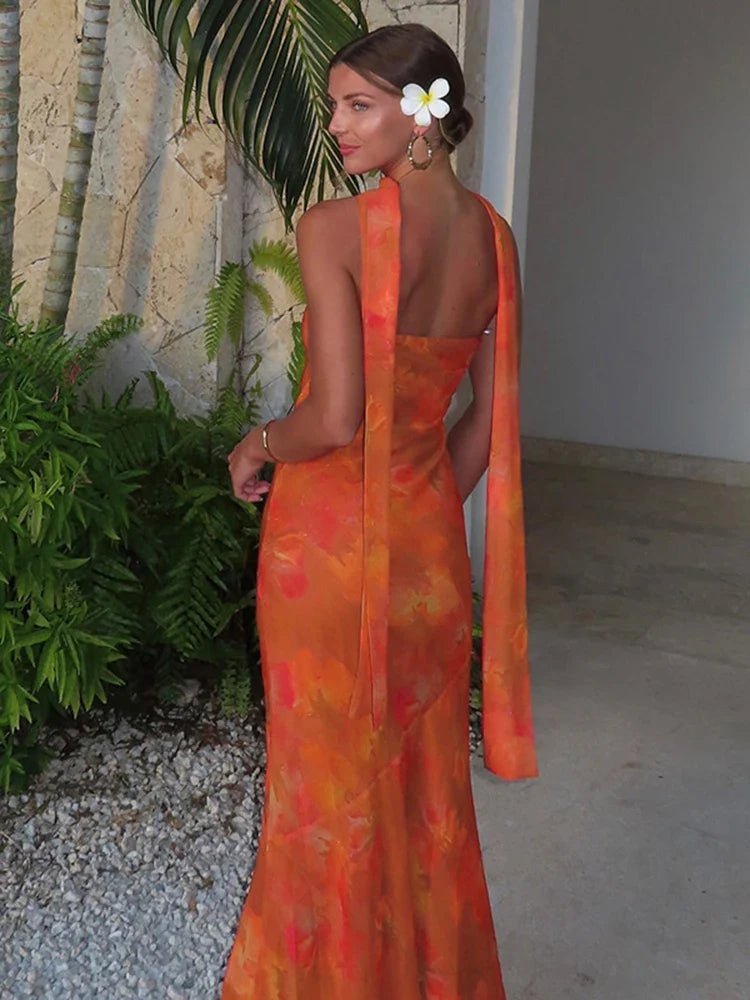 Vestido maxi sin tirantes Rina con mesh