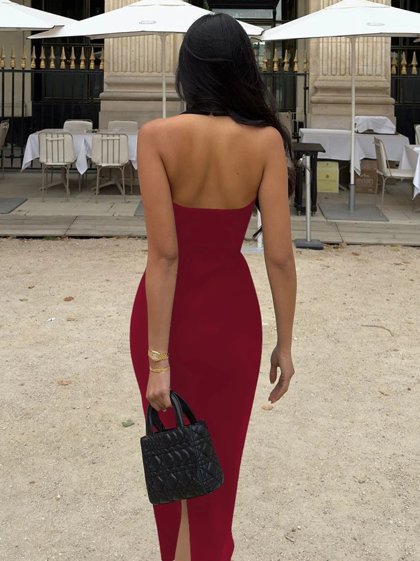 Yssa vestido maxi bodycon con halter