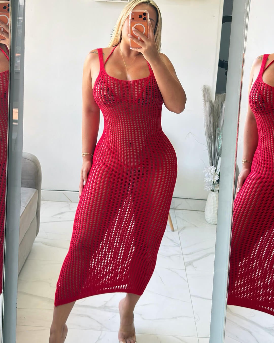 Jessica cover-up de punto con espalda descubierta