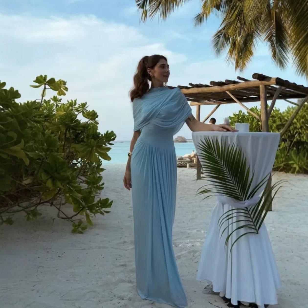 Hadley vestido maxi ajustado de mesh