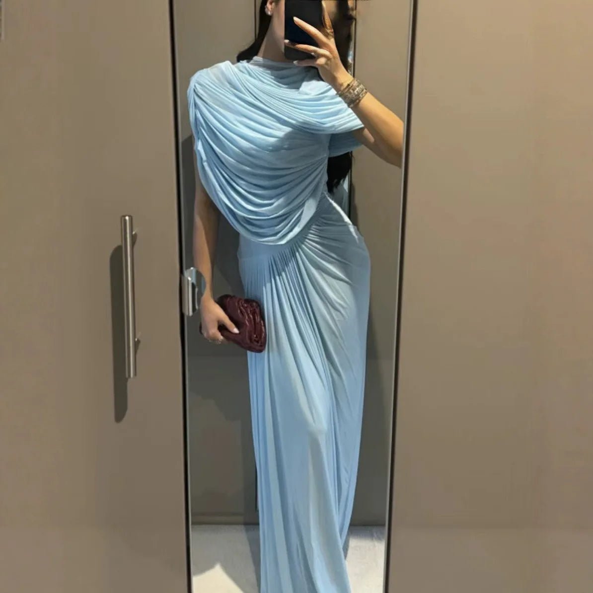 Hadley vestido maxi ajustado de mesh