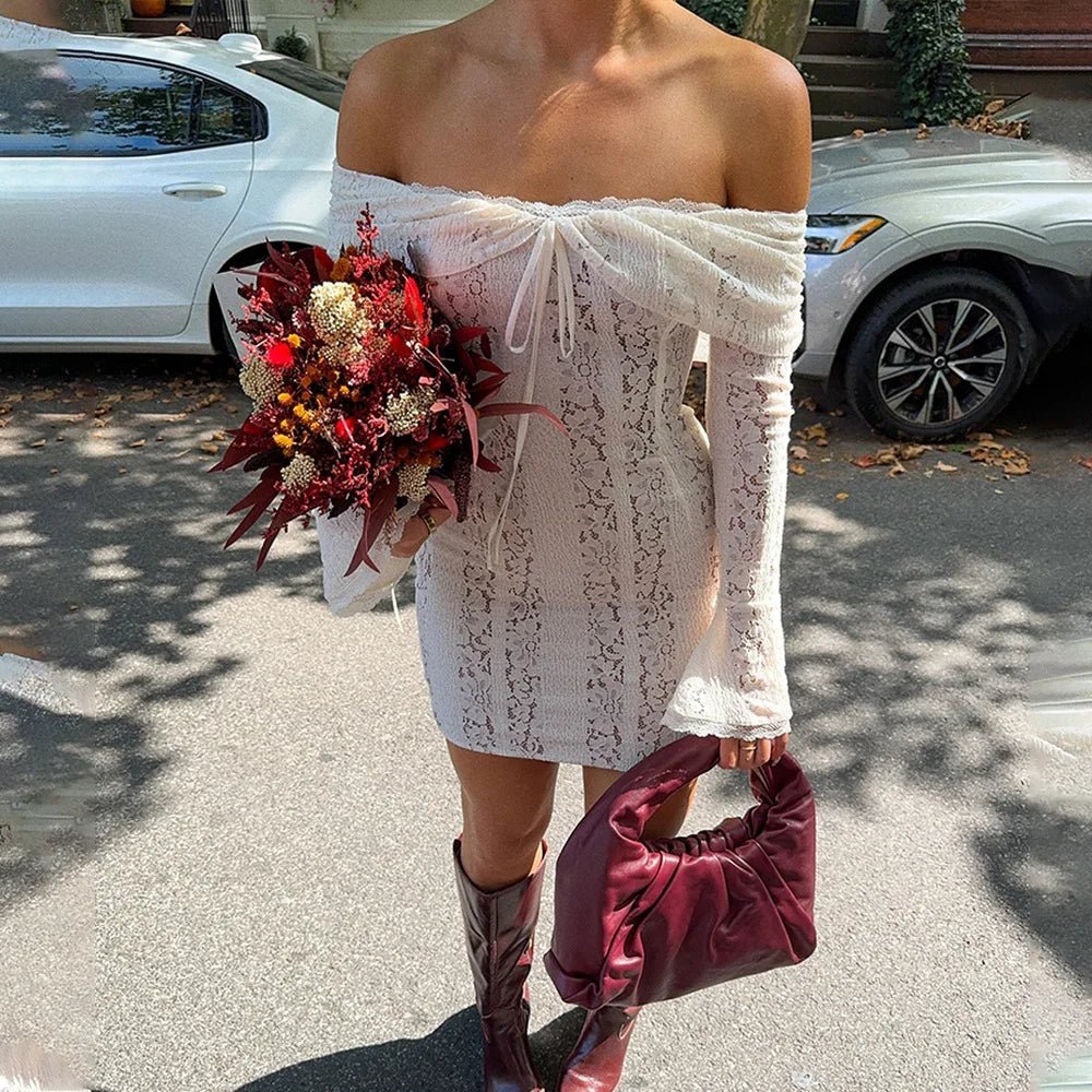 Delphine vestido corto off-shoulder