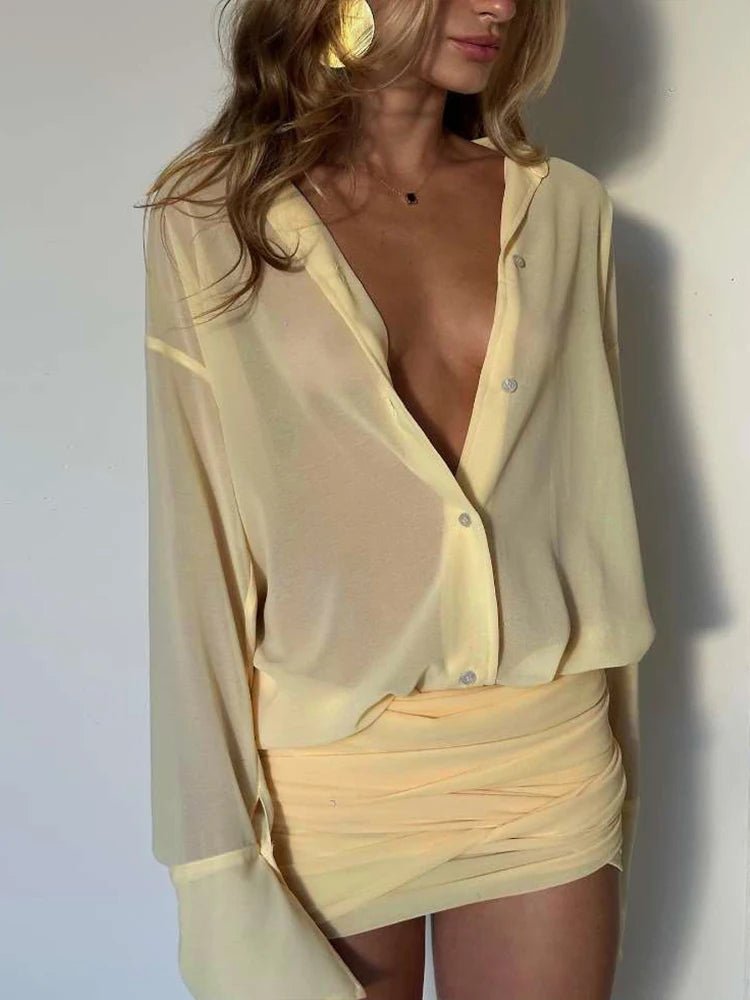Vestido camisero Maya de manga larga