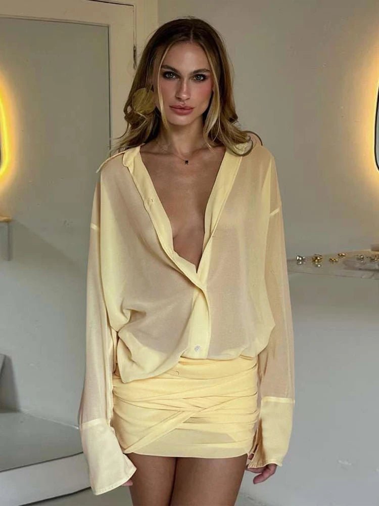 Vestido camisero Maya de manga larga