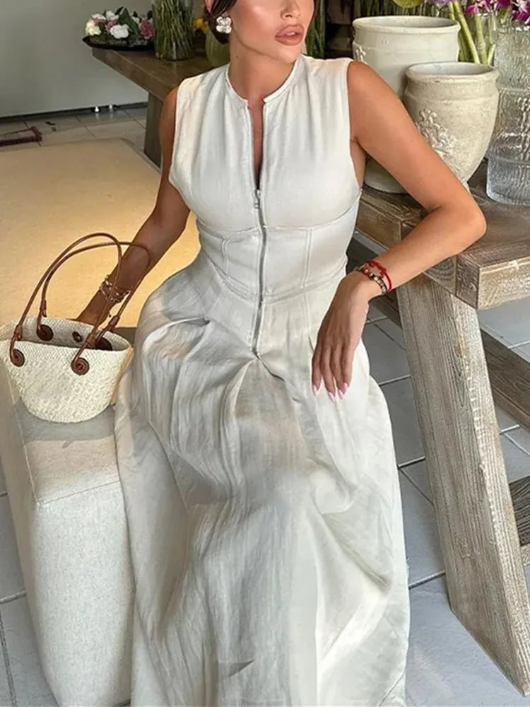 Vestido midi sin mangas Celia