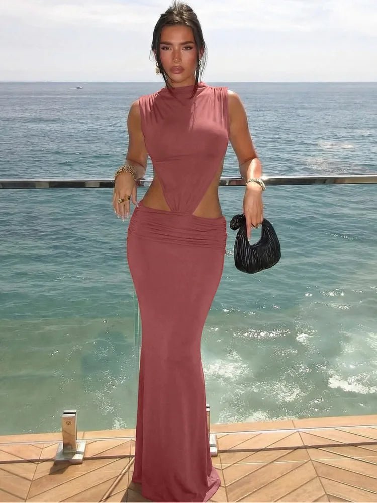 Raven vestido maxi con cutout y espalda descubierta