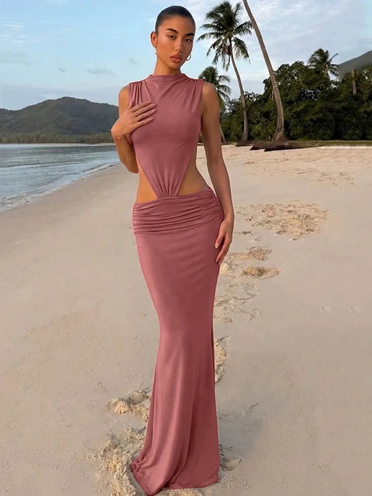 Raven vestido maxi con cutout y espalda descubierta