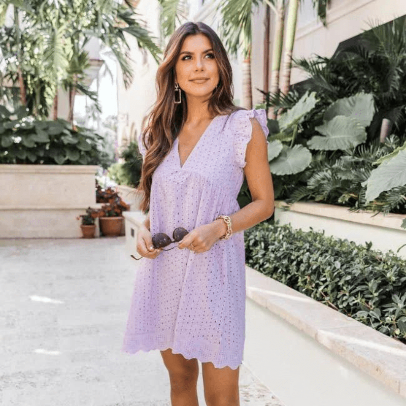 Vestido mini Sophia sin mangas con escote en V