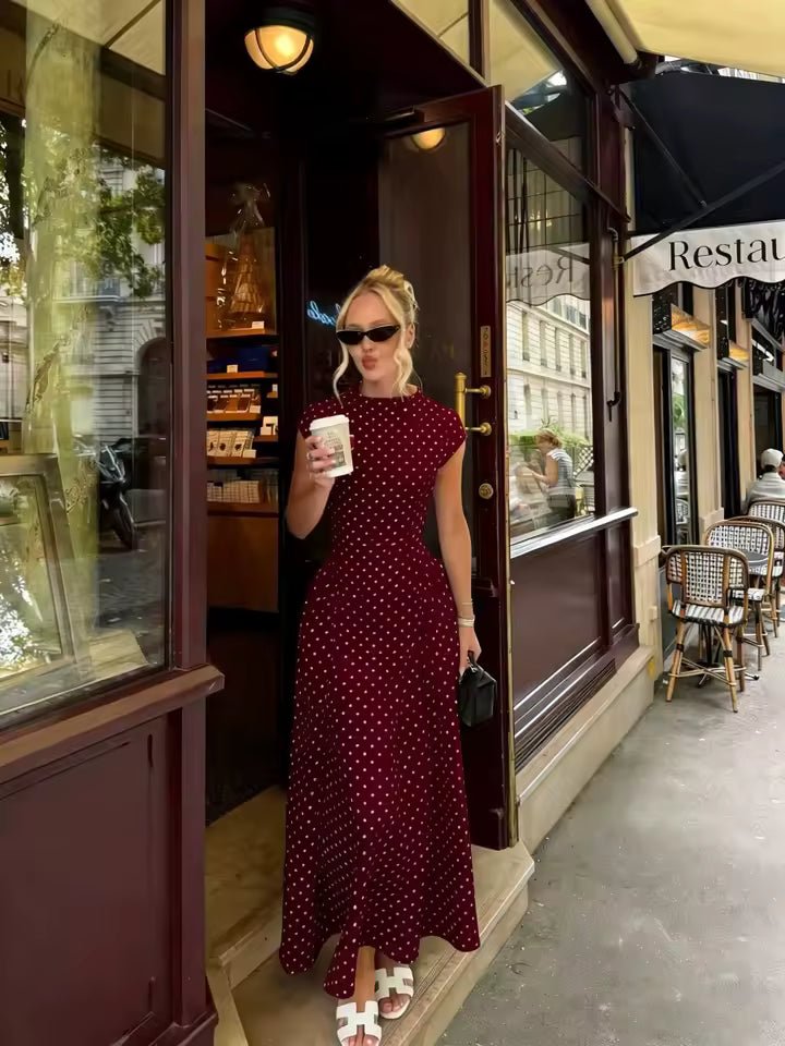 Vestido Sienna Flare Maxi con Mangas Cortas
