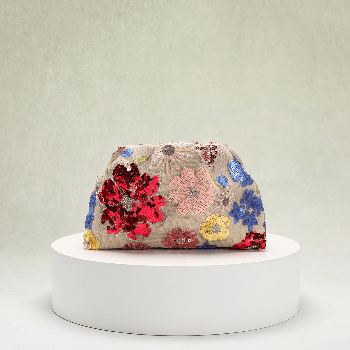 Cartera de lentejuelas violeta